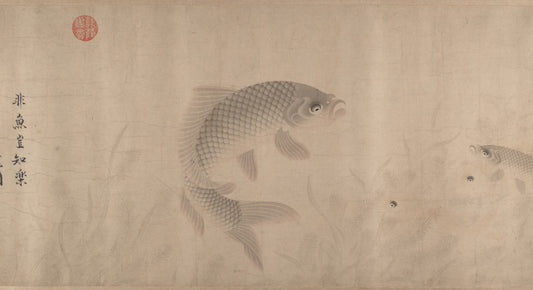 The Pleasures of Fishes, Zhou Dongqing (Chinese, active late 13th century), Handscroll; ink and color on paper