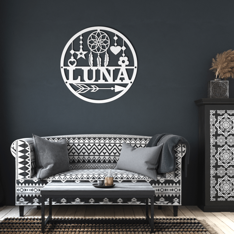 Dreamcatcher_Name_Metal_Sign_White_Dark_Living_Room_Mockup.png