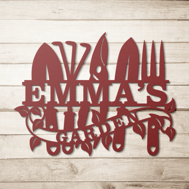 Garden_Tools_Name_Metal_Sign_Red_Simple_Wood_BKGD_Mockup.png