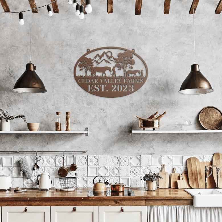 Personalized_Cowboy_Cowgirl_Metal_Wall_A_Copper_Rustic_Kitchen_Mockup.png
