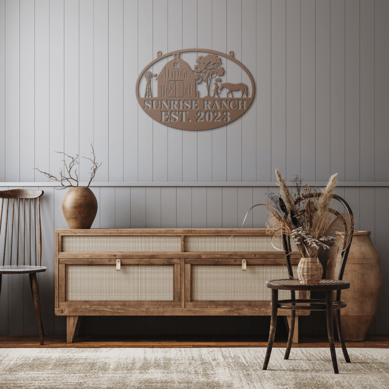Personalized_Farmhouse_Metal_Sign_Copper_Rustic_Hallway_Mockup.png