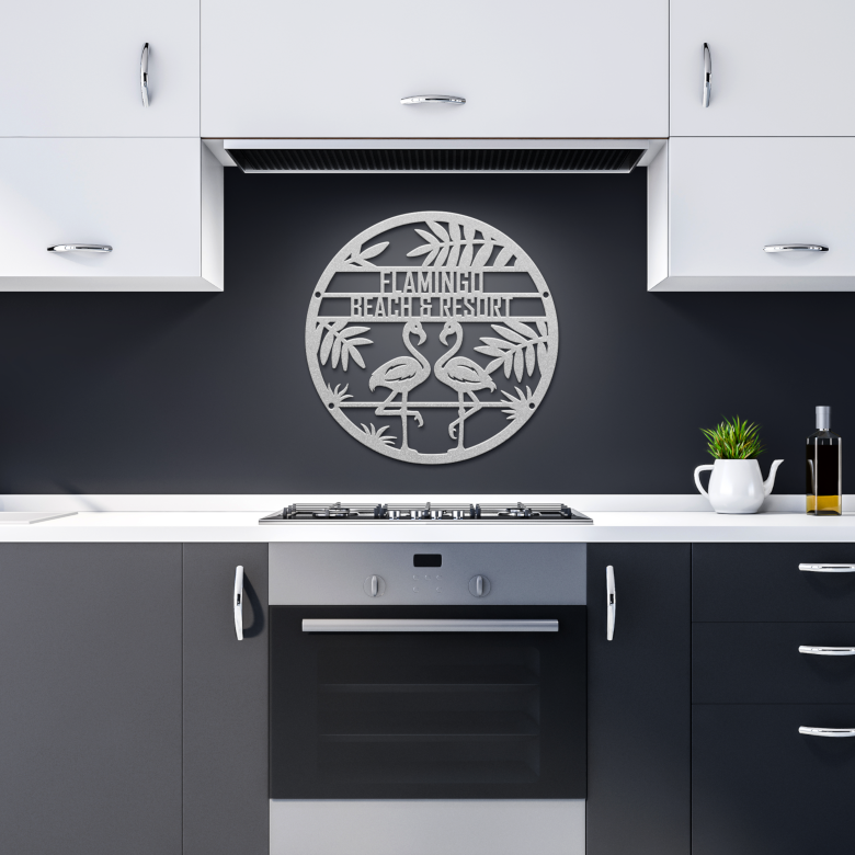 Personalized_Flamingo_Name_Metal_Sign_Silver_Dark_Kitchen_Mockup.png