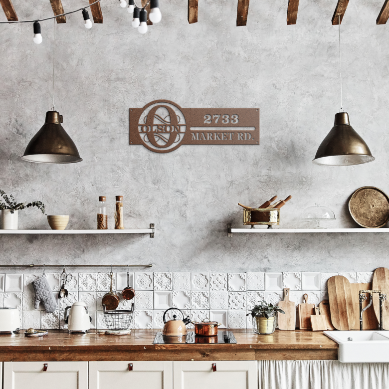 Personalized_Metal_Address_Sign_Copper_Rustic_Kitchen_Mockup.png