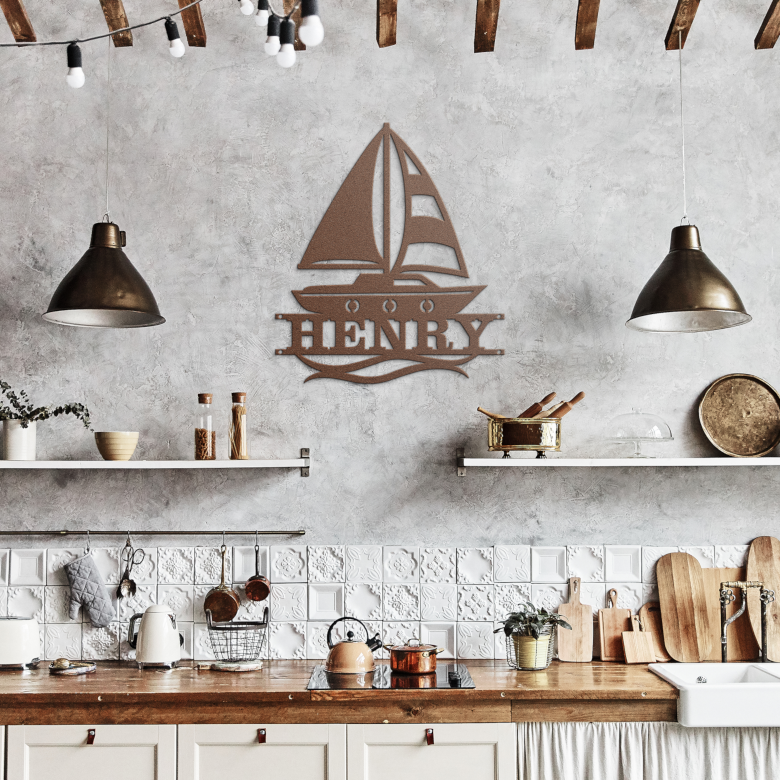 Personalized_Sailboat_Nursery_Metal_Name_Copper_Rustic_Kitchen_Mockup.png