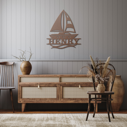 Personalized_Sailboat_Nursery_Metal_Name_Copper_Rustic_Hallway_Mockup.png
